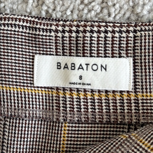 Babaton Aritizia Plaid Wrap Skirt - Black/Brown/Yellow - Size 8 - Picture 6 of 6